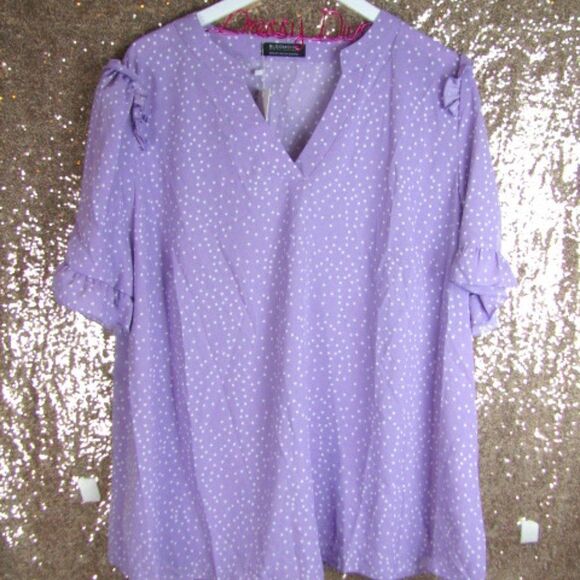 NWT BloomChic puple ruffled shirt 18 / 2X - Picture 4 of 9